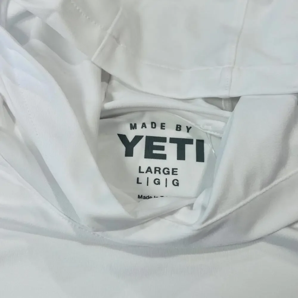 Yeti Hooded Long Sleeve Sunshirt Womens White Pink Logo Large NWT - Picture 5 of 6